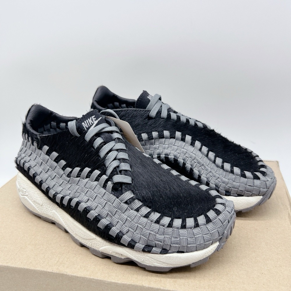 Nike Air Footscape Woven Women's Platform Sneakers Shoes Black Grey US 5.5 - Picture 2 of 13